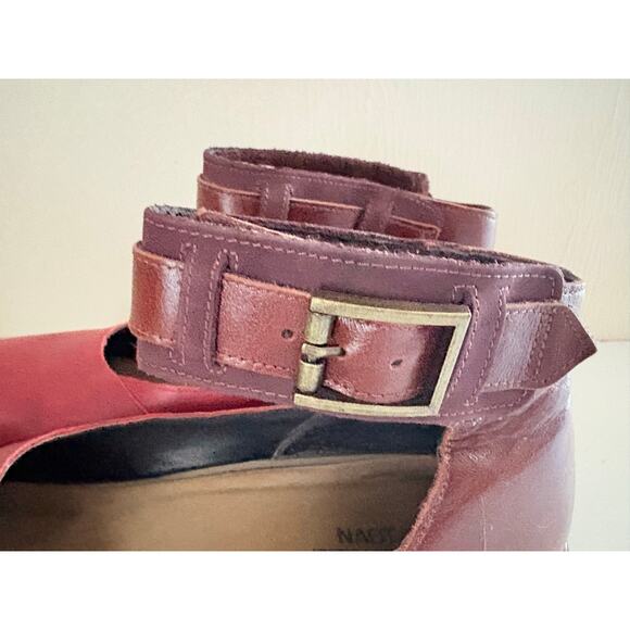 Naot Sycamore Red Leather Ankle Strap Shoes Women’s 41/10 Comfort Mary Janes - Picture 3 of 7
